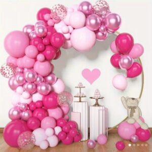 Kit Arco de Globos Rosado – Decoración Completa para Fiestas
