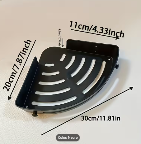 Estante Esquinero Organizador para Baño o Cocina – Negro - Imagen 2