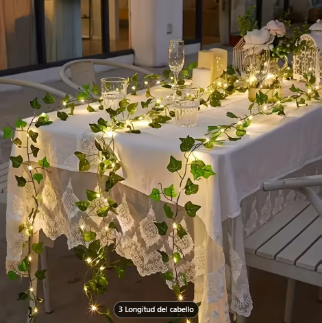 Guirnalda de Luces con Hojas Decorativas - Imagen 2