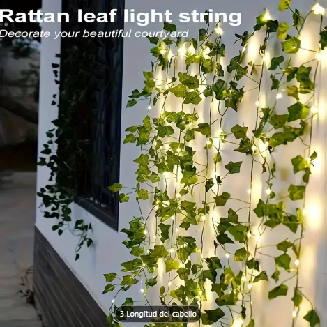 Guirnalda de Luces con Hojas Decorativas - Imagen 3