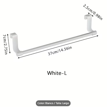 Toallero Colgante para Puerta o Mueble – Blanco - Imagen 2