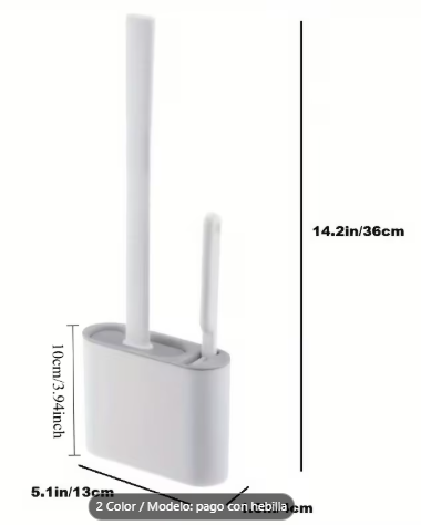 Cepillo de baño con porta escobilla de pared + cepillo auxiliar - Imagen 2