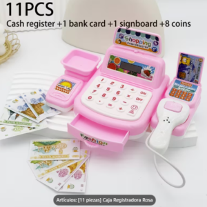 Caja Registradora Infantil Rosa – 11 piezas