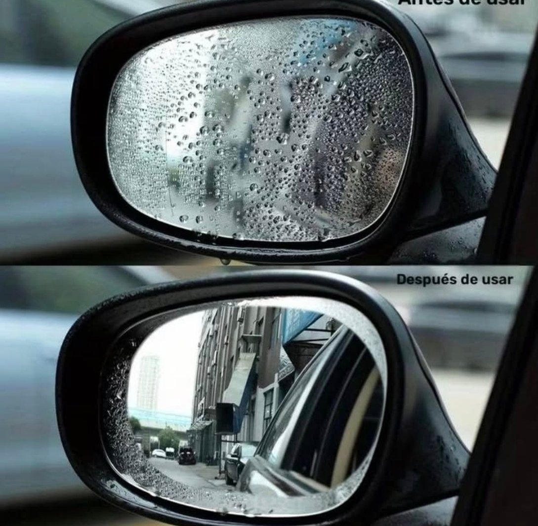 Lámina Protectora Antilluvia para Espejos de Auto por dos unidades - Imagen 2