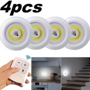 Pack 4 luces con control a pila