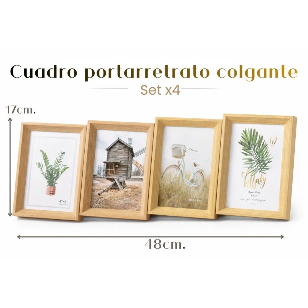 Cuadro portarretrato colgante escalonado – Set de 4 - Imagen 2